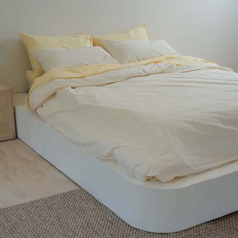 Home Lab 100% Stonewashed Cotton Stripe Duvet Set image number 0